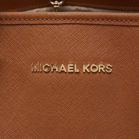 MICHAEL KORS ~ Brown Saffiano Leather Large Jet Set Travel Tote - Picture 4 of 5